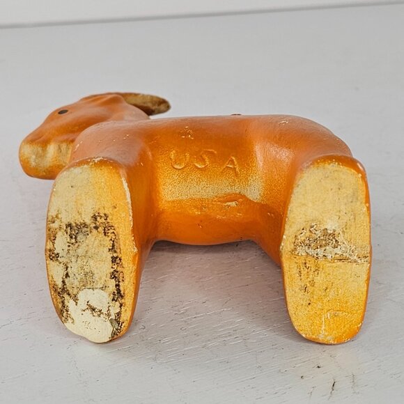 Shawnee Pottery Goat Ram Planter Orange USA - Picture 7 of 10